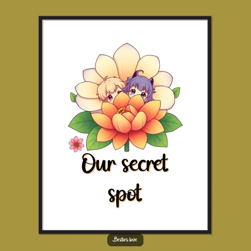 Funny Flower Peek-a-Boo Digital Art - Instant Humorous Download, Fun Decor