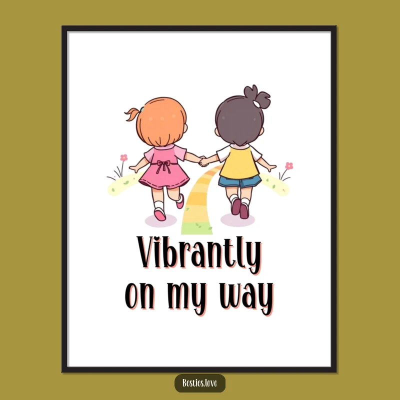 Funny Rainbow Friends Skipping Digital Art - Joyful Decor Gift