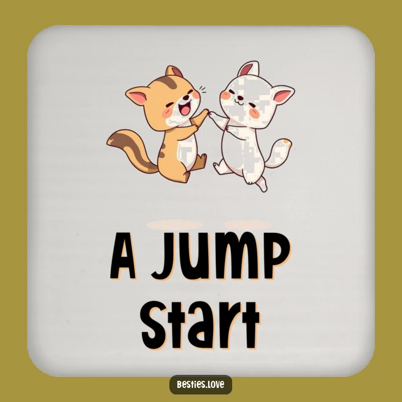 Funny Leapfrog Animals Drink Coaster - Joyful Playful Protection Gift