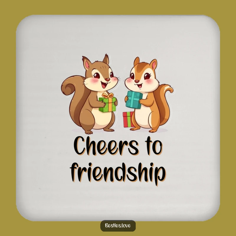 Funny Bestie Animals Coasters - Protect Surfaces with Squirrel & Chipmunk Fun