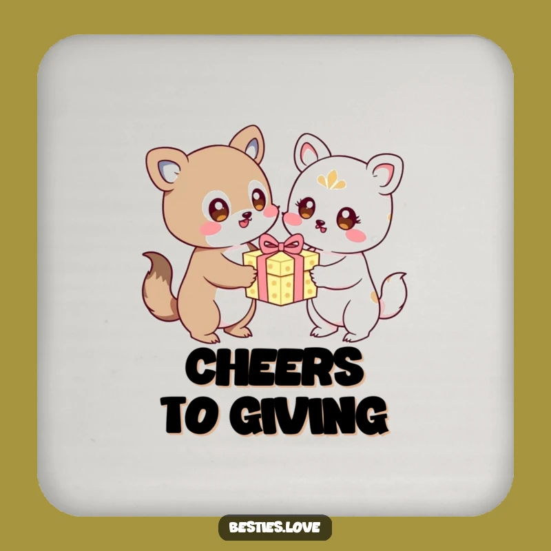 Funny Kawaii Birthday Drink Coaster, Festive Table Protector