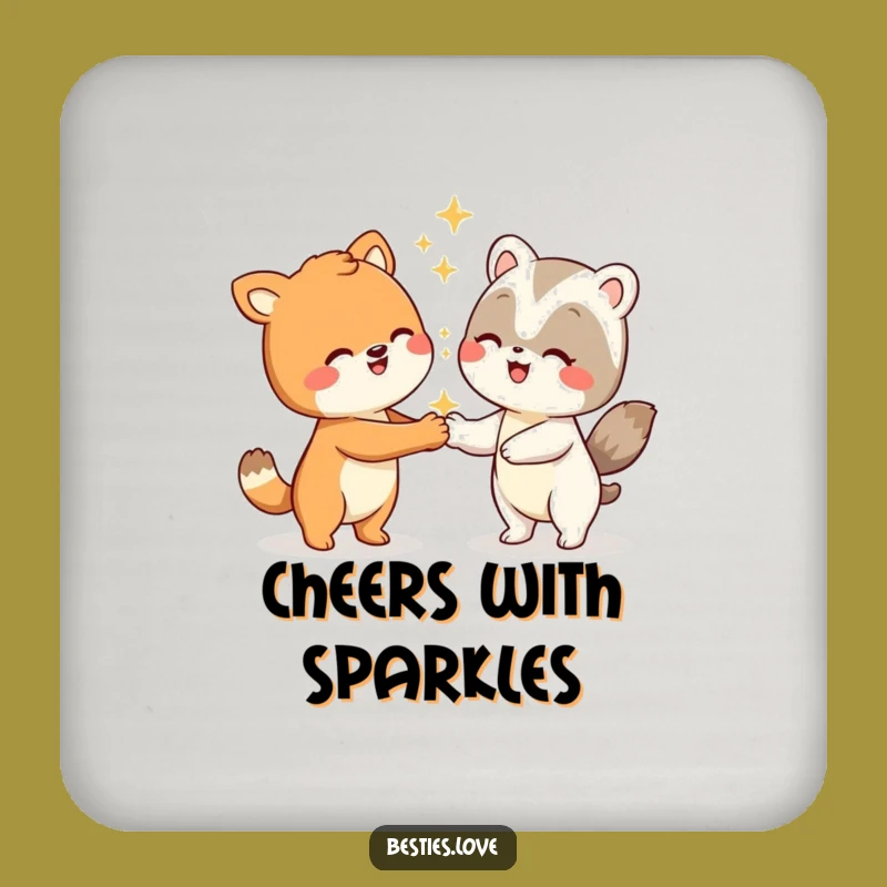 Funny Animal Silly Handshake Coaster Set - Playful Table Protection