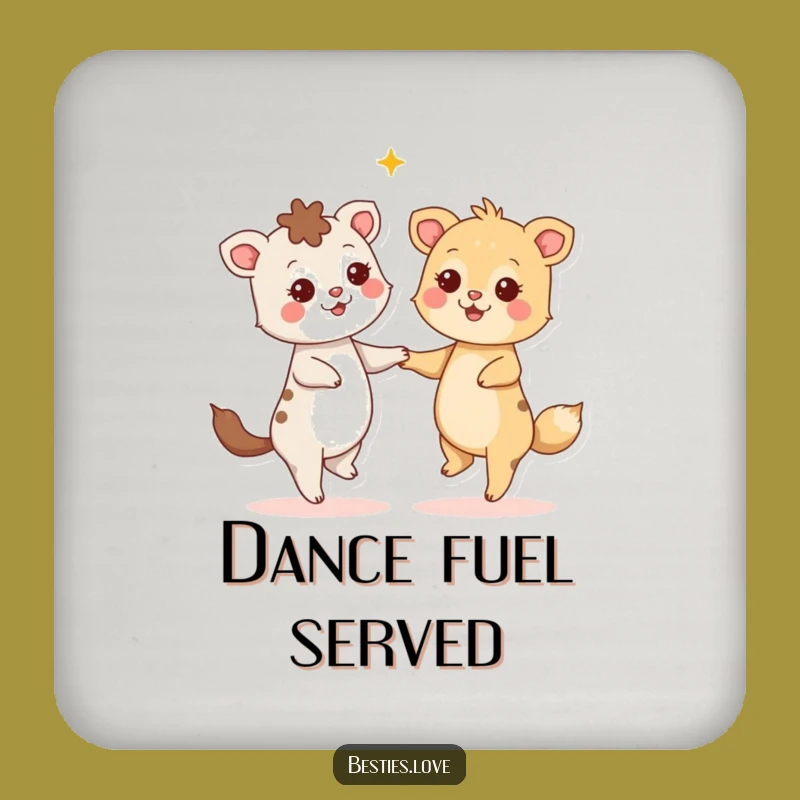 Funny Starry Dance Coasters - Protect Surfaces with Joyful Animal Art