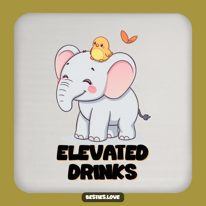 Funny Gentle Giant Coaster Set: Elephant & Bird Ride Protection, Perfect Funny Gift