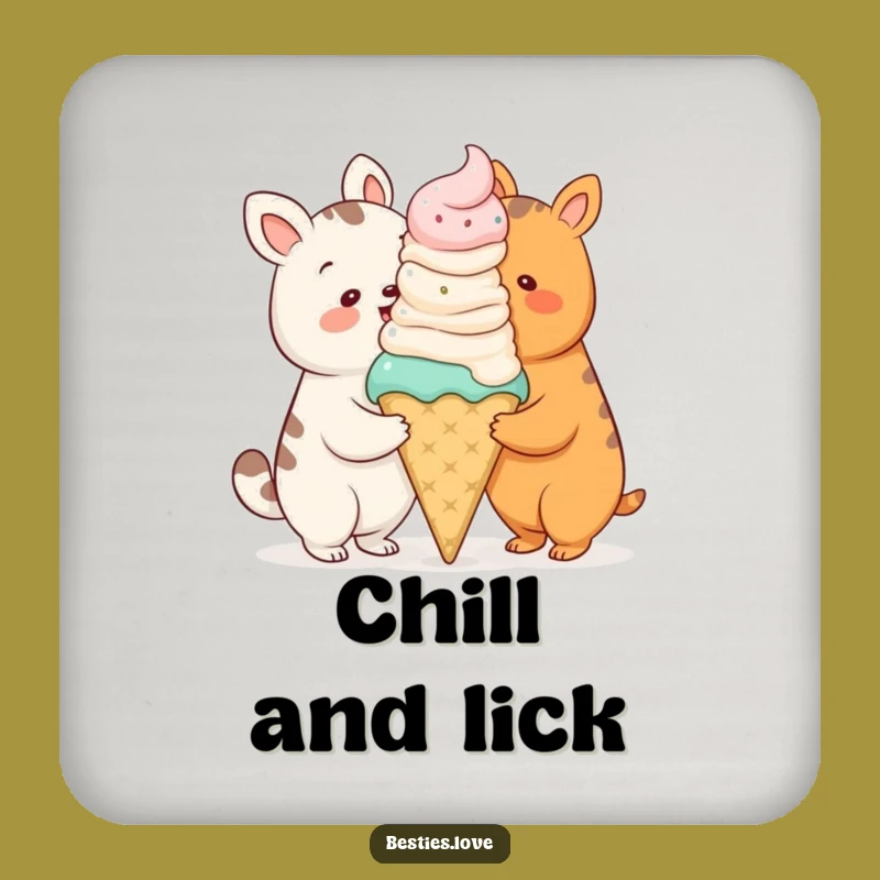 Funny Animal Ice Cream Cone Coasters - Protect Surfaces