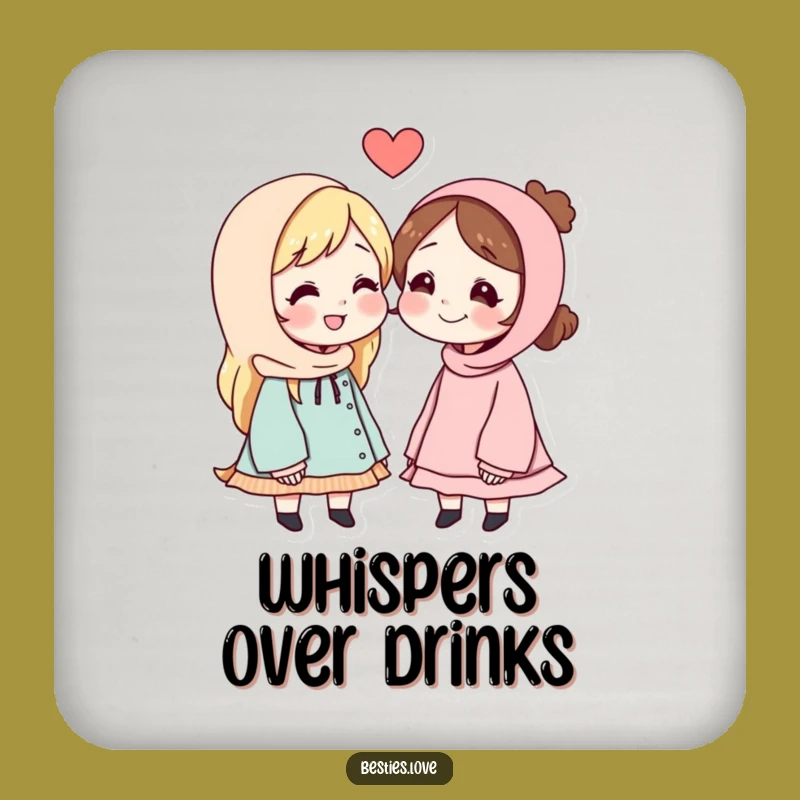 Funny Best Friends Secret Message Coaster: Tabletop Whispers Gift