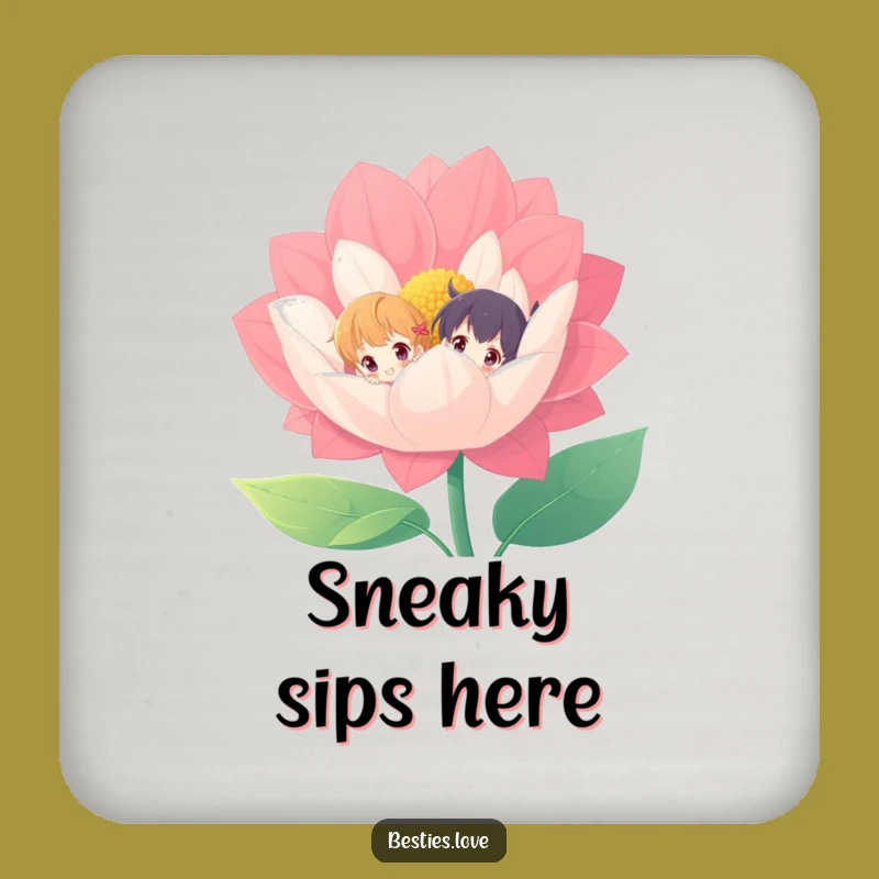 Funny Flower Peek-a-Boo Coaster - Vibrant Table Decor Gift