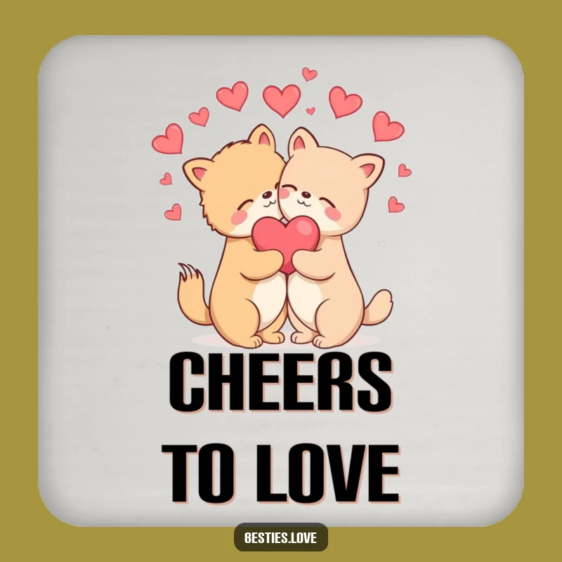 Funny Hugging Animals Coasters: Love Decor, Blissful Housewarming Gift