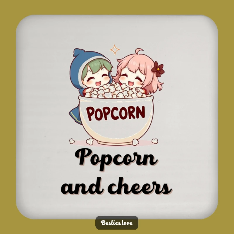 Funny Popcorn Laugh Coasters - Protect Surfaces with Comedic Charm