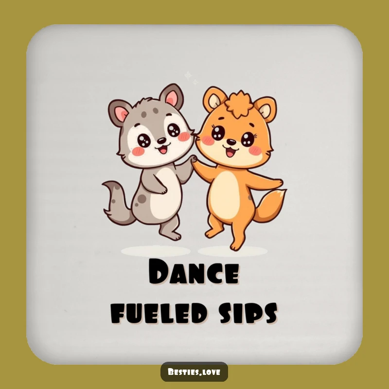 Funny Starry-Eyed Animal Dance Coaster - Cheerful Decor Gift