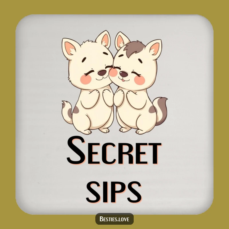 Funny Bestie Animals Secret Coaster: Protect Surfaces with Mystery