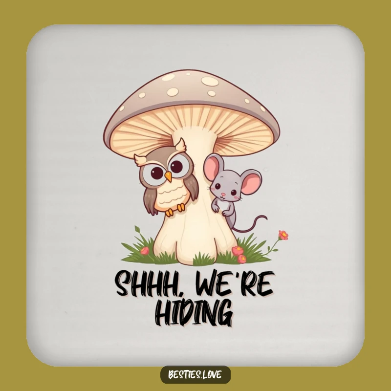 Funny Owl & Mouse Coasters - Protect Surfaces with Woodland Charm