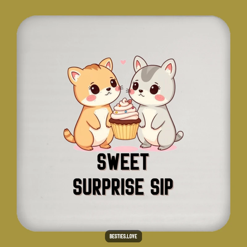 Funny Surprised Animals Cupcake Coasters - Protect Surfaces