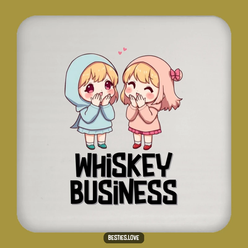 Funny Secret Sharing Friends Drink Coaster - Humorous Tabletop Gift