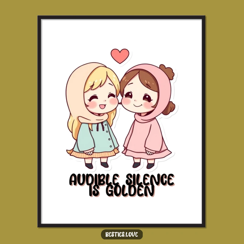 Funny Best Friends Secret Message Poster: Intriguing Friendship Art