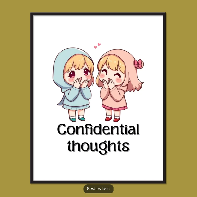 Funny Secret Sharing Friends Poster - Humorous Wall Art Gift