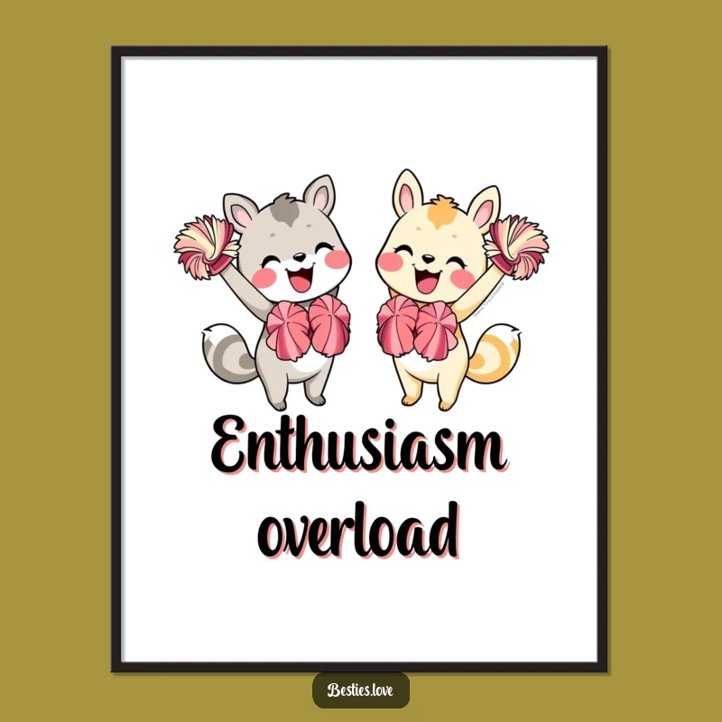 Funny Animal Friends Cheering Poster: Decorate with Hilarious Positivity