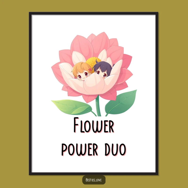 Funny Flower Characters Poster - Vibrant Wall Art Gift