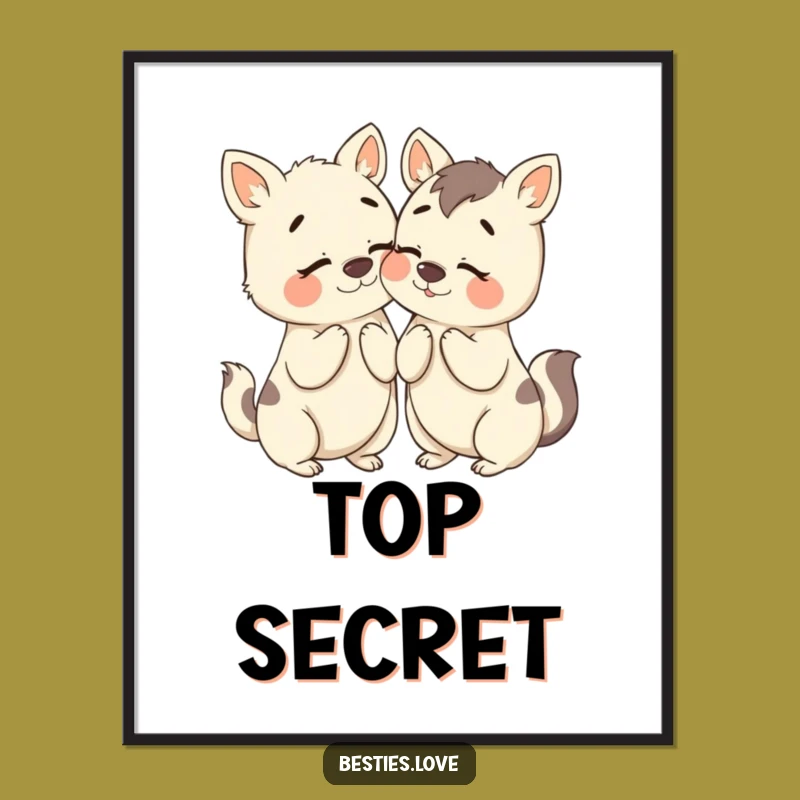 Funny Bestie Animals Secret Poster: Decorate with Hilarious Intrigue