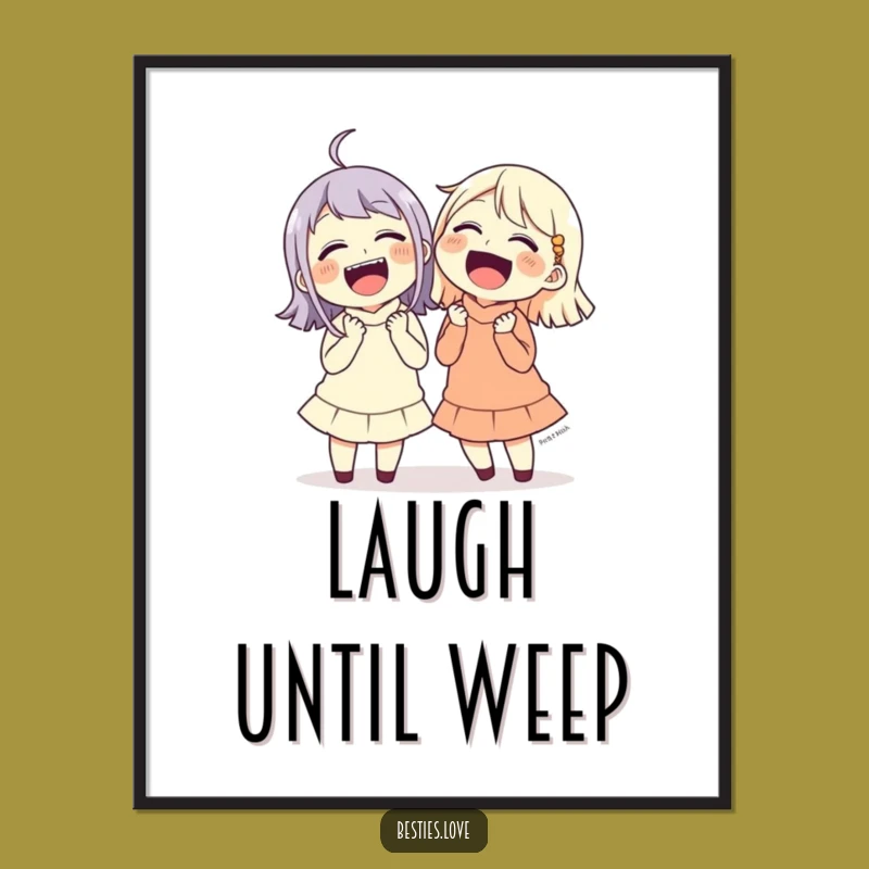 Funny Friends Laughing Poster: Hilarious Wall Art, Joyful Gift Idea