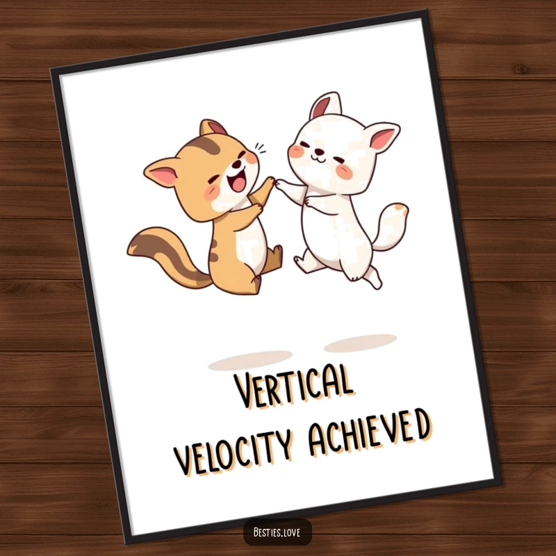 Funny Leapfrog Animals Poster illustrating two animals in mid-leap, celebrating friendship and the simple joy of playtime.