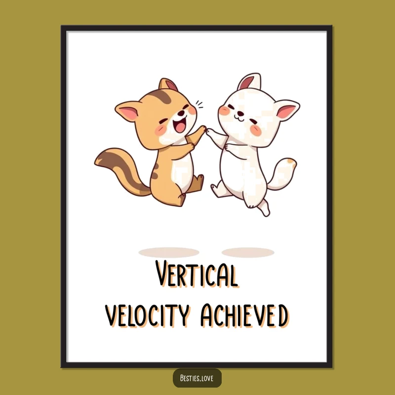 Funny Leapfrog Animals Poster - Joyful Playful Wall Art Gift