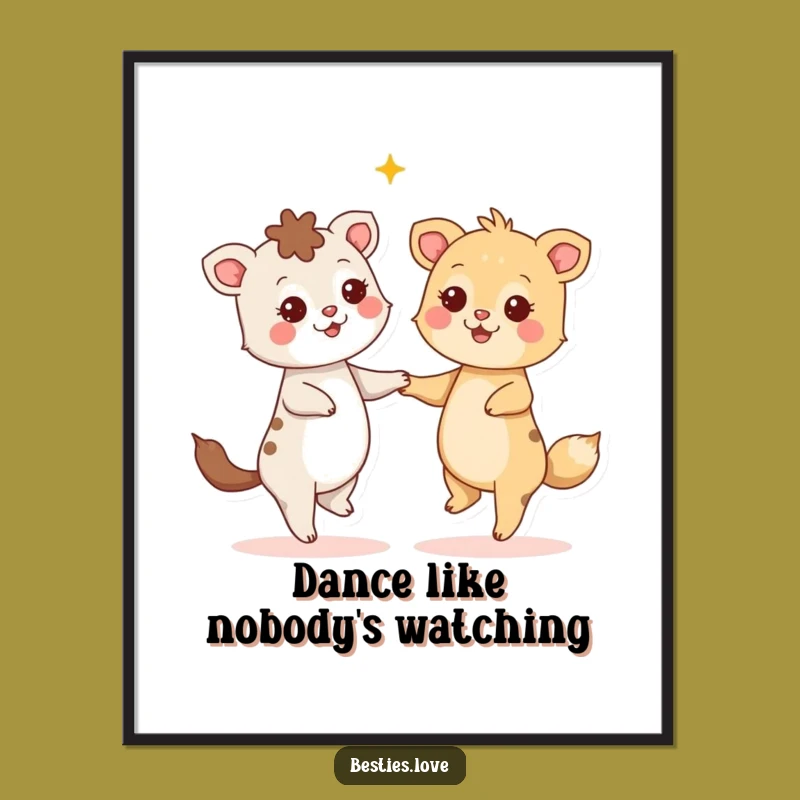 Funny Starry Dance Poster - Vibrant Animal Art Print, Hilarious Decor Gift