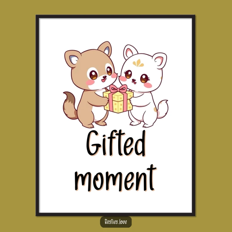 Funny Kawaii Birthday Poster, Joyful Celebration Art Gift