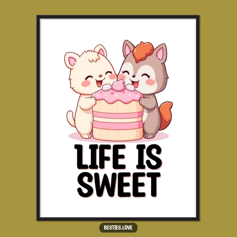 Funny Poster: Cake Celebration - A Deliciously Funny Art Gift for Any Wall!