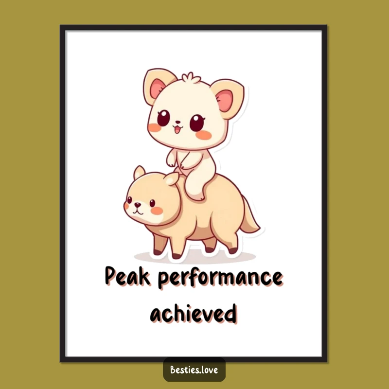 Funny Animal Friends Riding Poster - Adorable Wall Art Gift