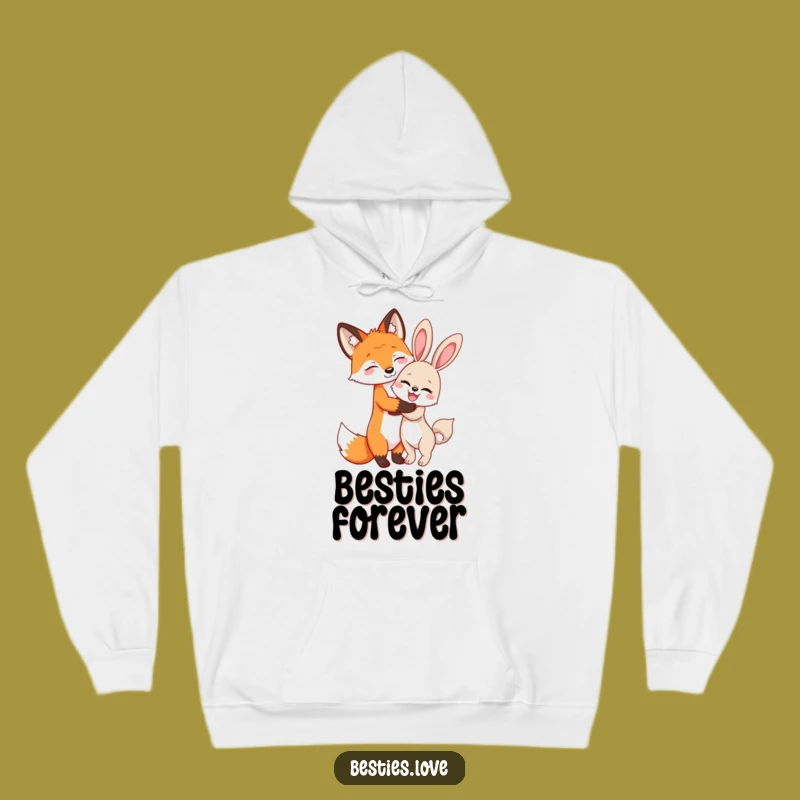 Cozy Funny Fox and Bunny Hoodie: Warm Hugs for Best Friends