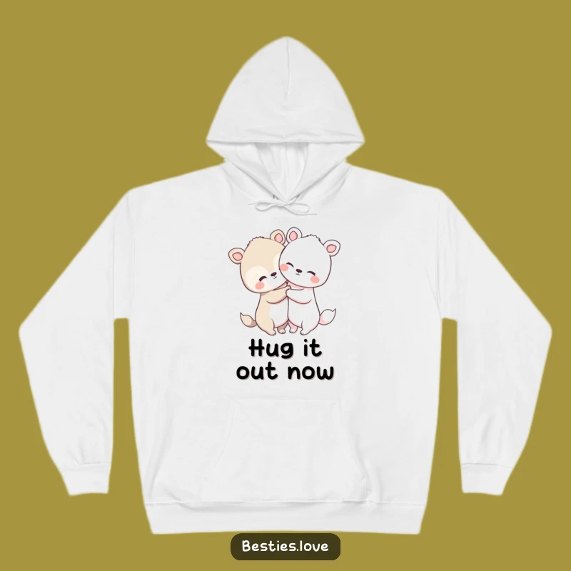 Cozy Funny Animal Hug Hoodie: Adorable Duo, Warm Funny Gift for Comfort
