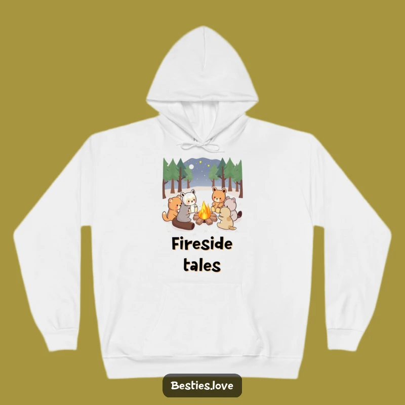 Cozy Funny Kawaii Campfire Hoodie, Warm Storyteller Gift