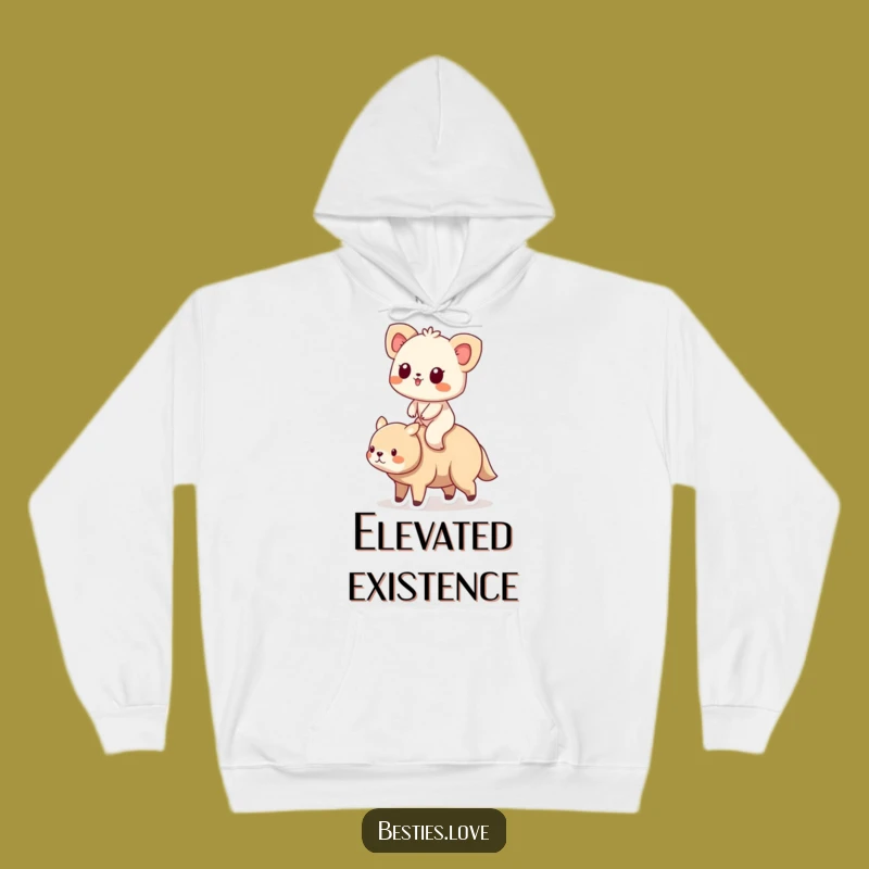 Funny Animal Friends Riding Hoodie - Cozy Companion Comfort Gift