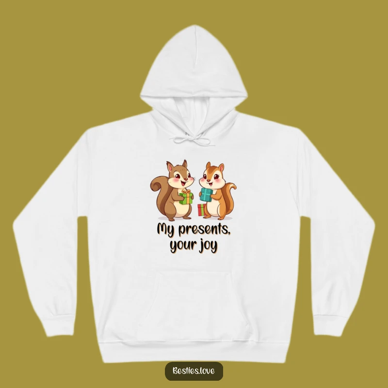 Funny Bestie Animals Hoodie - Cozy Squirrel & Chipmunk Gift Exchange Fun
