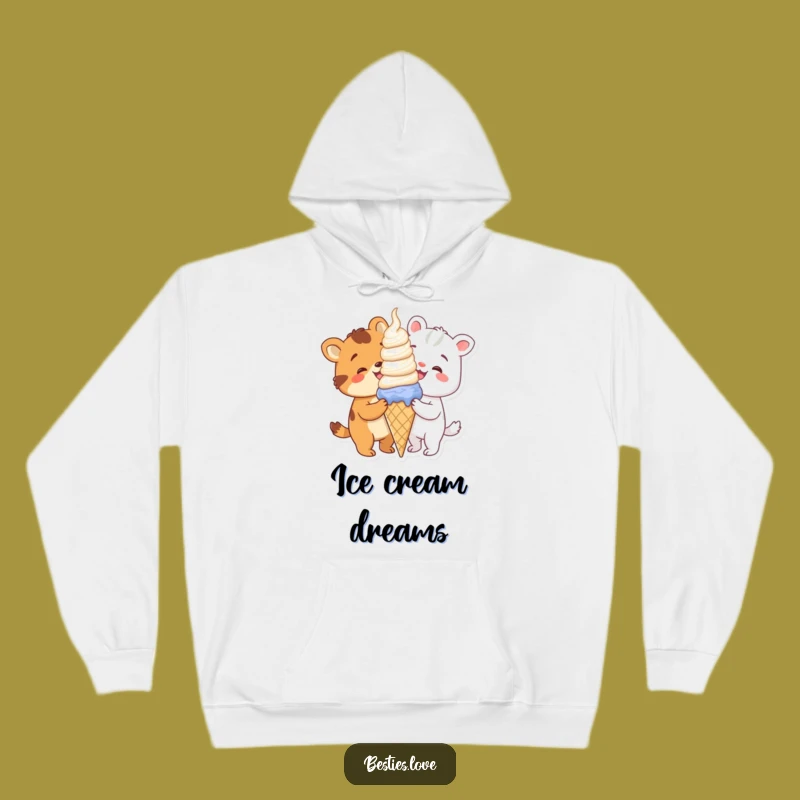 Funny Animal Ice Cream Hoodie: Cozy Sweet Treat Wear, Perfect Gift