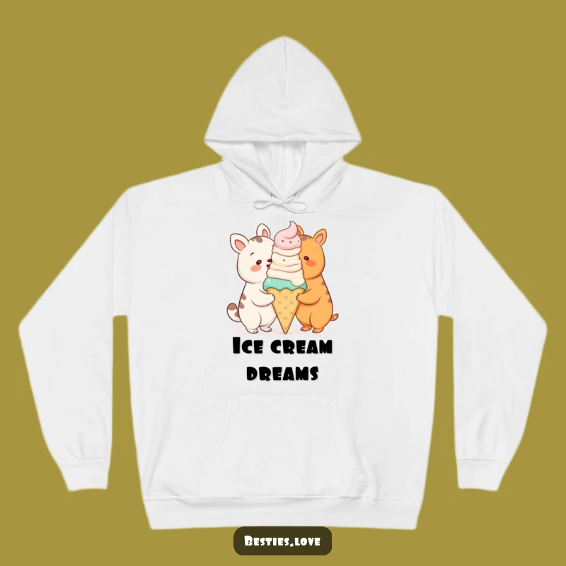 Cozy Funny Animal Ice Cream Hoodie - Sweet Comfort Gift