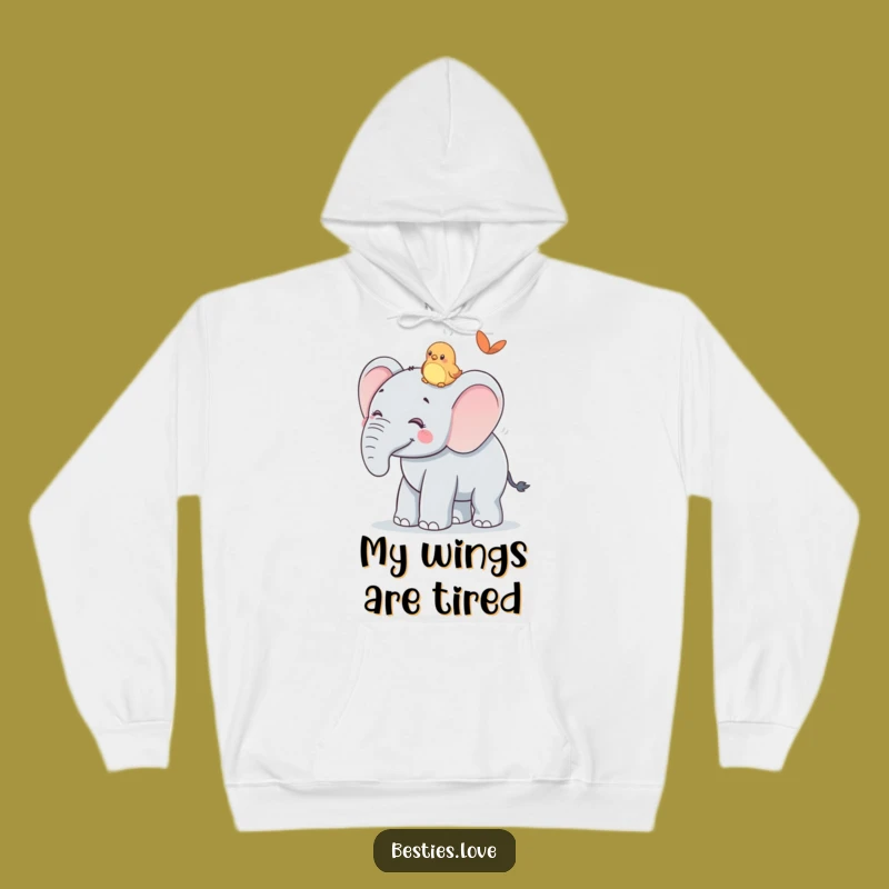 Cozy Funny Gentle Giant Hoodie: Elephant & Bird Ride Comfort, Ultimate Funny Gift