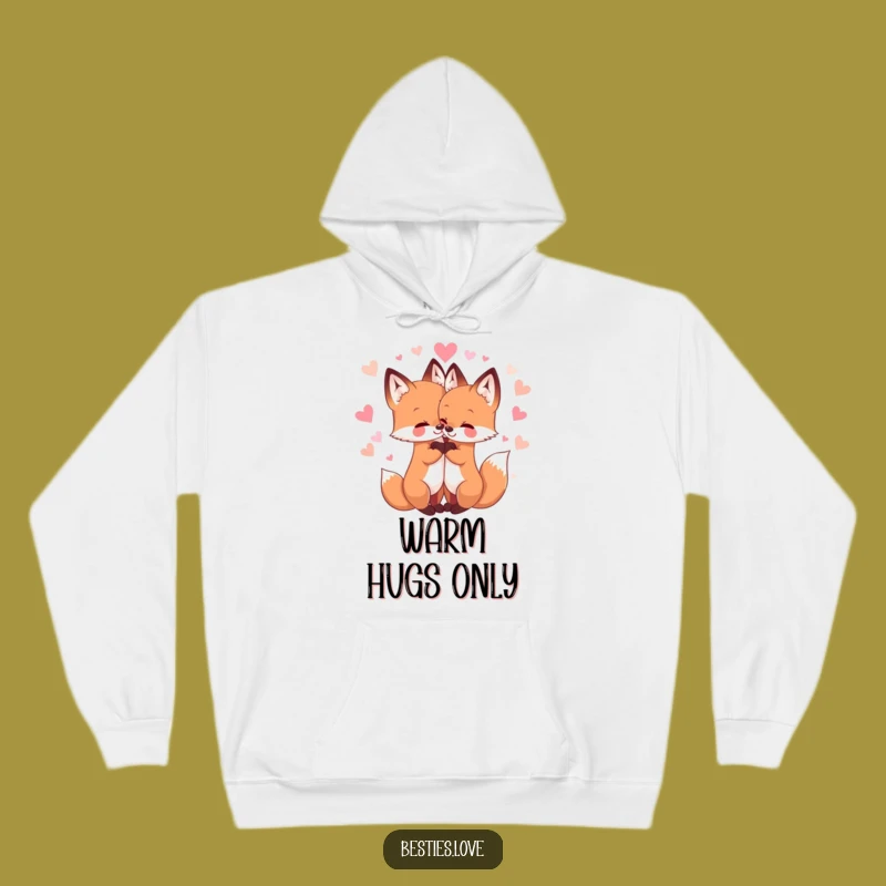 Cozy Funny Fox Friends Hug Hoodie - Adorable Amimal Lover Gift for Couples