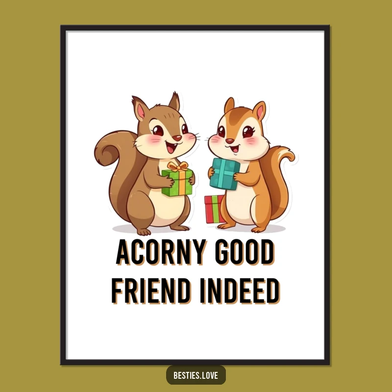 Free Printable Funny Wall Art: Squirrel Chipmunk Gift Exchange - Quirky Downloadable Decor!