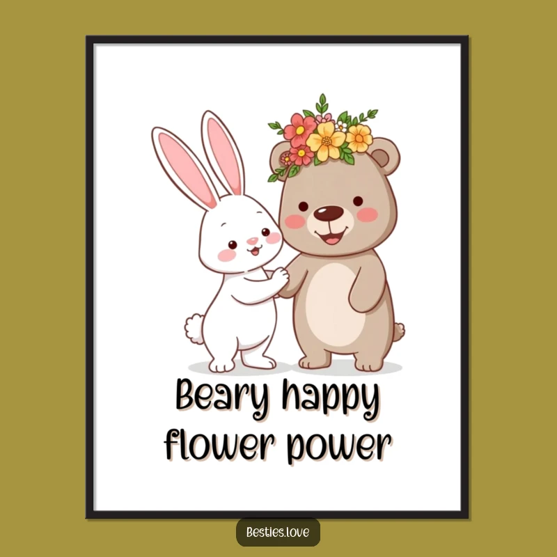 Free Printable Bunny Bear Wall Art - Whimsical & Funny Downloadable Decor