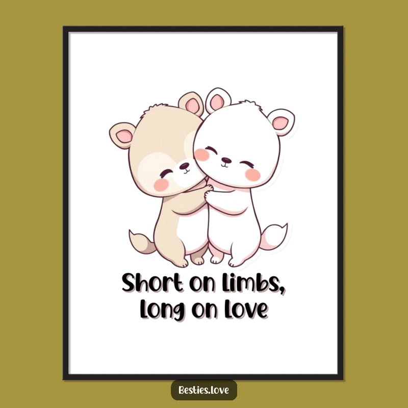Cute Free Printable Wall Art: Hugging Animals Decor, Whimsical Downloadable Art for Home