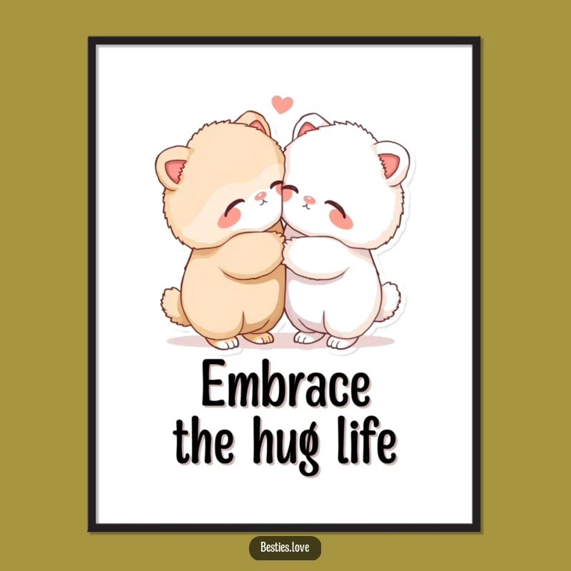 Sweet Free Printable Wall Art: Fluffy Animal Hugs - Cozy Downloadable Decor!