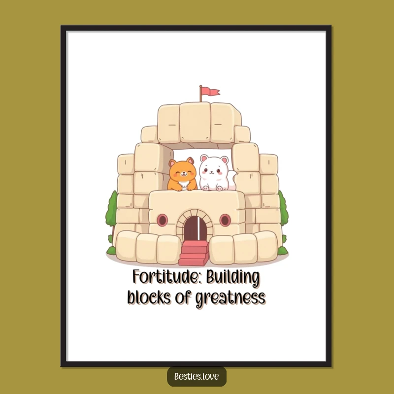 Free Printable Wall Art: Animals Building Forts for Whimsical Decor - Downloadable Art