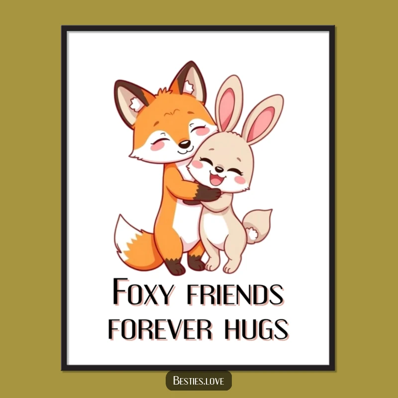 Free Printable Wall Art: Best Friends Hug Funny Downloadable Decor