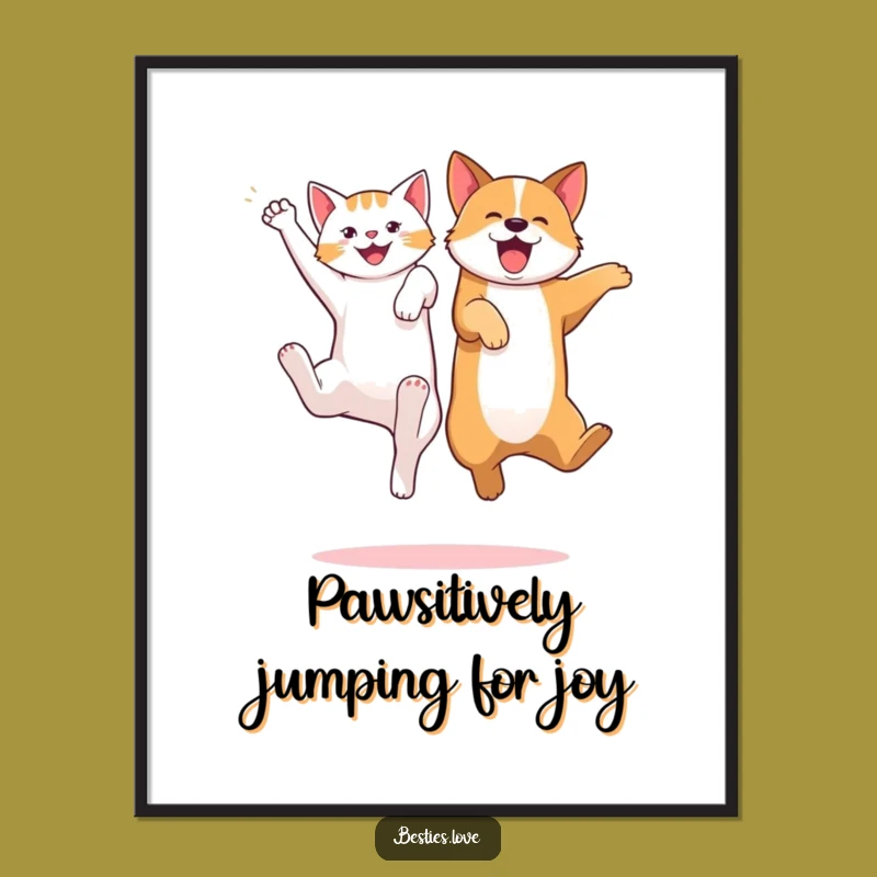 Free Printable Cat Dog Wall Art - Energetic & Funny Downloadable Decor