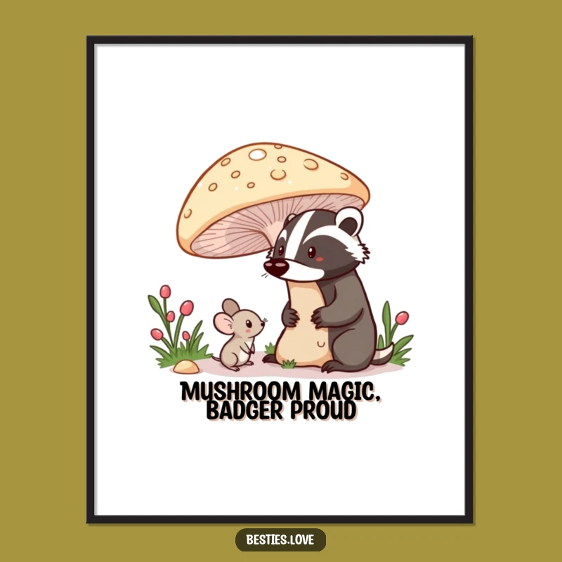 Free Printable Mouse Badger Wall Art - Whimsical & Funny Downloadable Decor