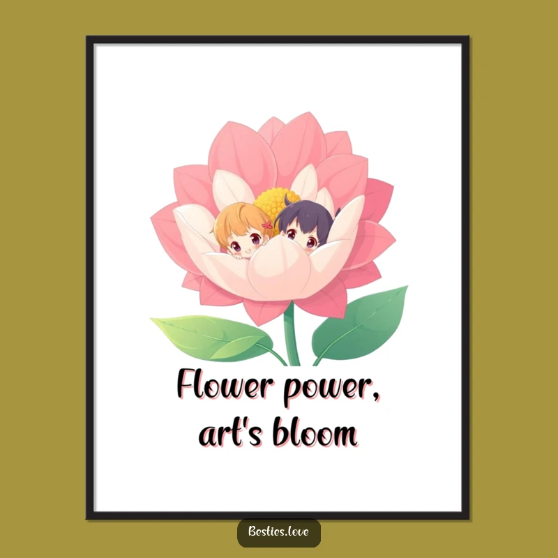 Free Printable Wall Art: Flower Hideaway Pals, Funny Downloadable Decor