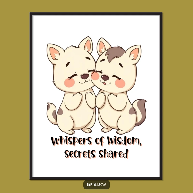 Funny Free Printable Wall Art: Whispering Besties - Humorous Downloadable Decor