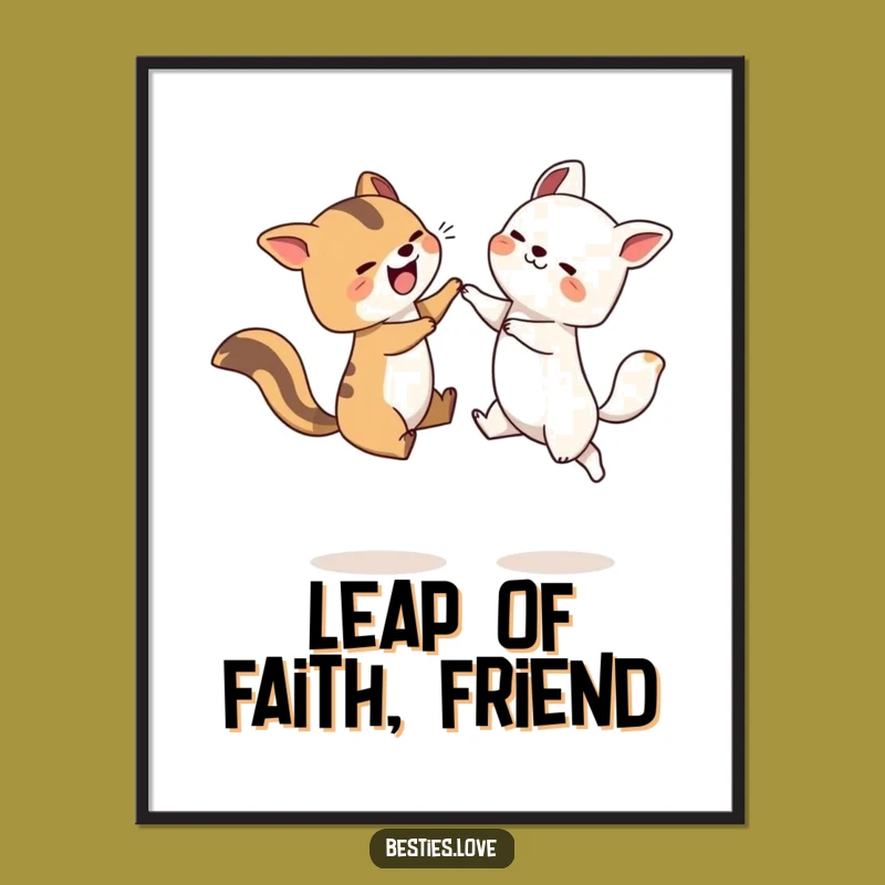 Free Printable Leapfrog Wall Art: Funny Animal Duo Downloadable Decor